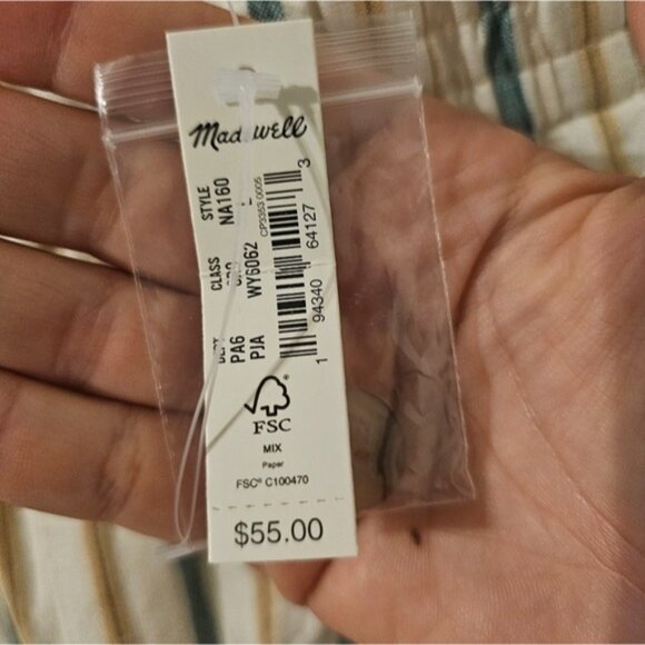 Madewell NWT Linen Viscose Blens Track Shorts in Stripe Size L - Picture 4 of 8